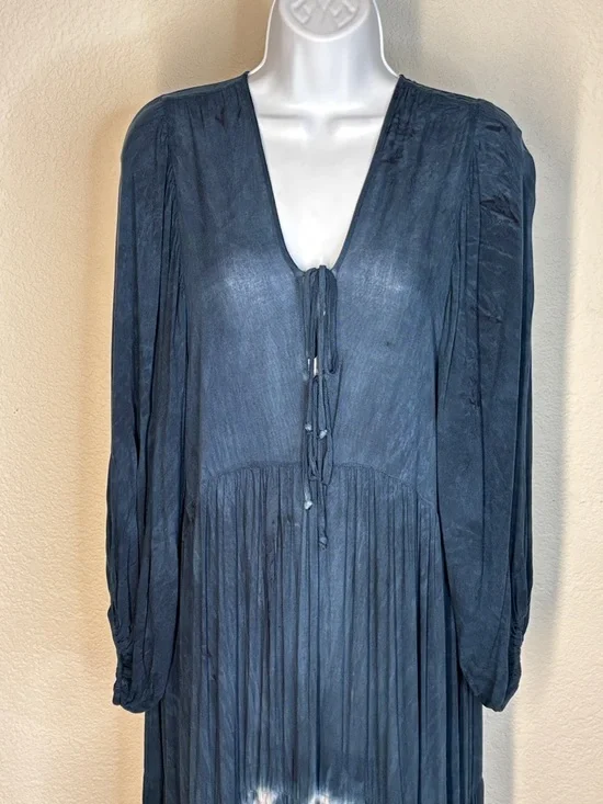 Young Fabulous & Broke Dawn Navy Tie Dye Maxi Dress Bohemian Large - Picture 4 of 16
